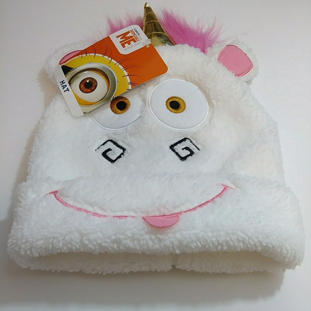 Girls Despicable Me Fluffy Unicorn 3D Beanie - Picture 2 of 3